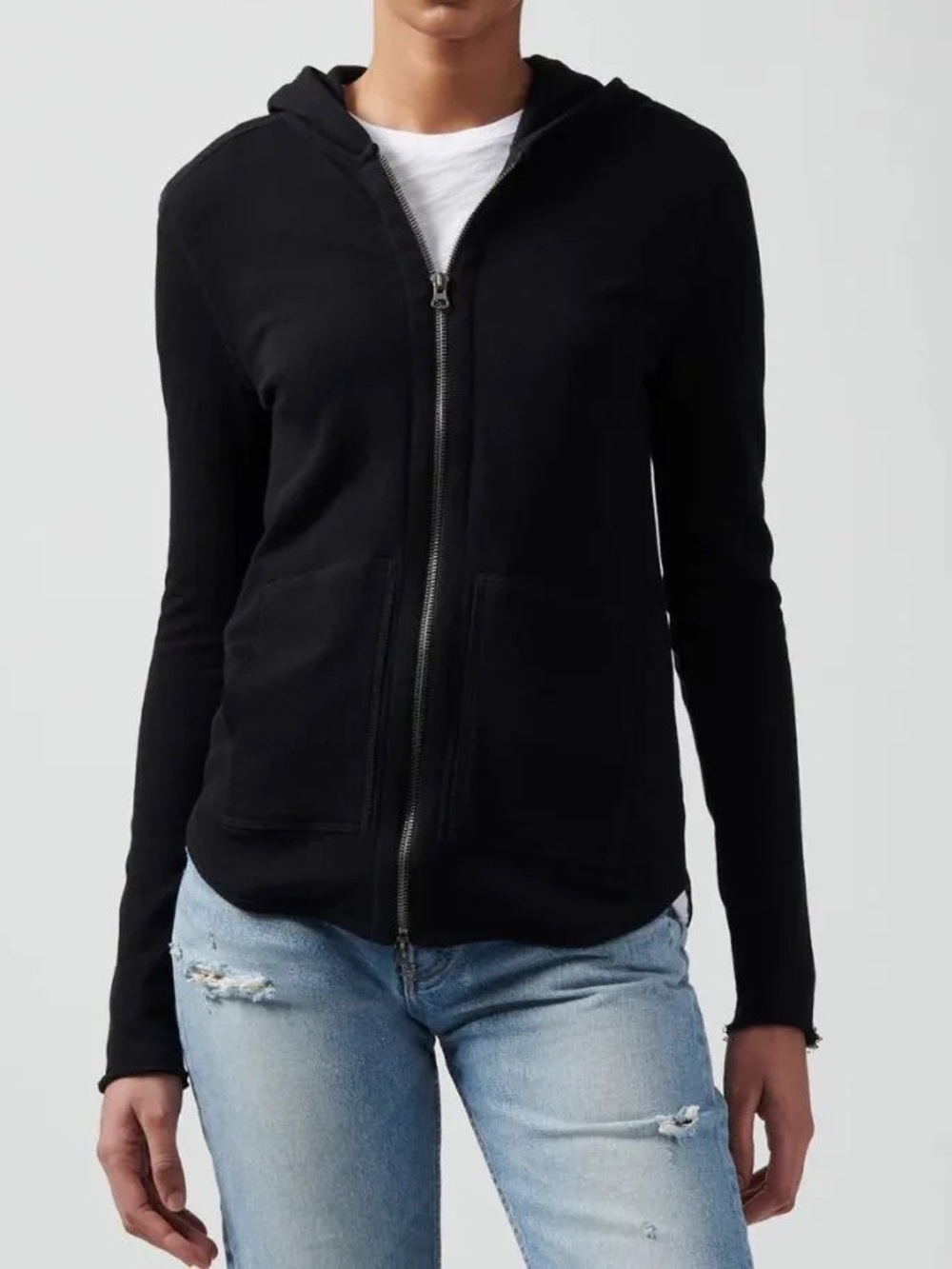 ATM Anthony Thomas Melillo 100% cotton Black Zip-Up Hoodie Jacket M